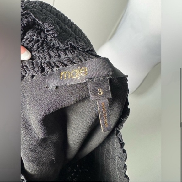 Maje Jaelys Mixed Lace Skirt in Black - Picture 7 of 10